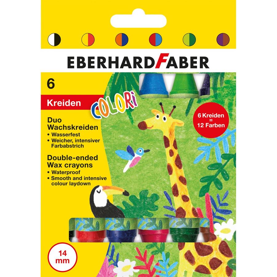 Eberhard-Faber - Wachsmalkreide Duo Colori 6er