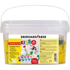 Eberhard-Faber - EFA Plast Kids, 2.000 g weiß Eimer + 2 Farbstangen=14 Farben