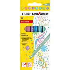 Eberhard-Faber - Glitzer Pastell Filzstifte, Kartonetui mit 8 Farben