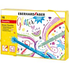 Eberhard-Faber - Glitzer Filzstifte, Hartkartonage mit 16 Farben