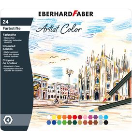 Eberhard-Faber - Artist Color Farbstifte hexagonal, Metalletui mit 24 Farben