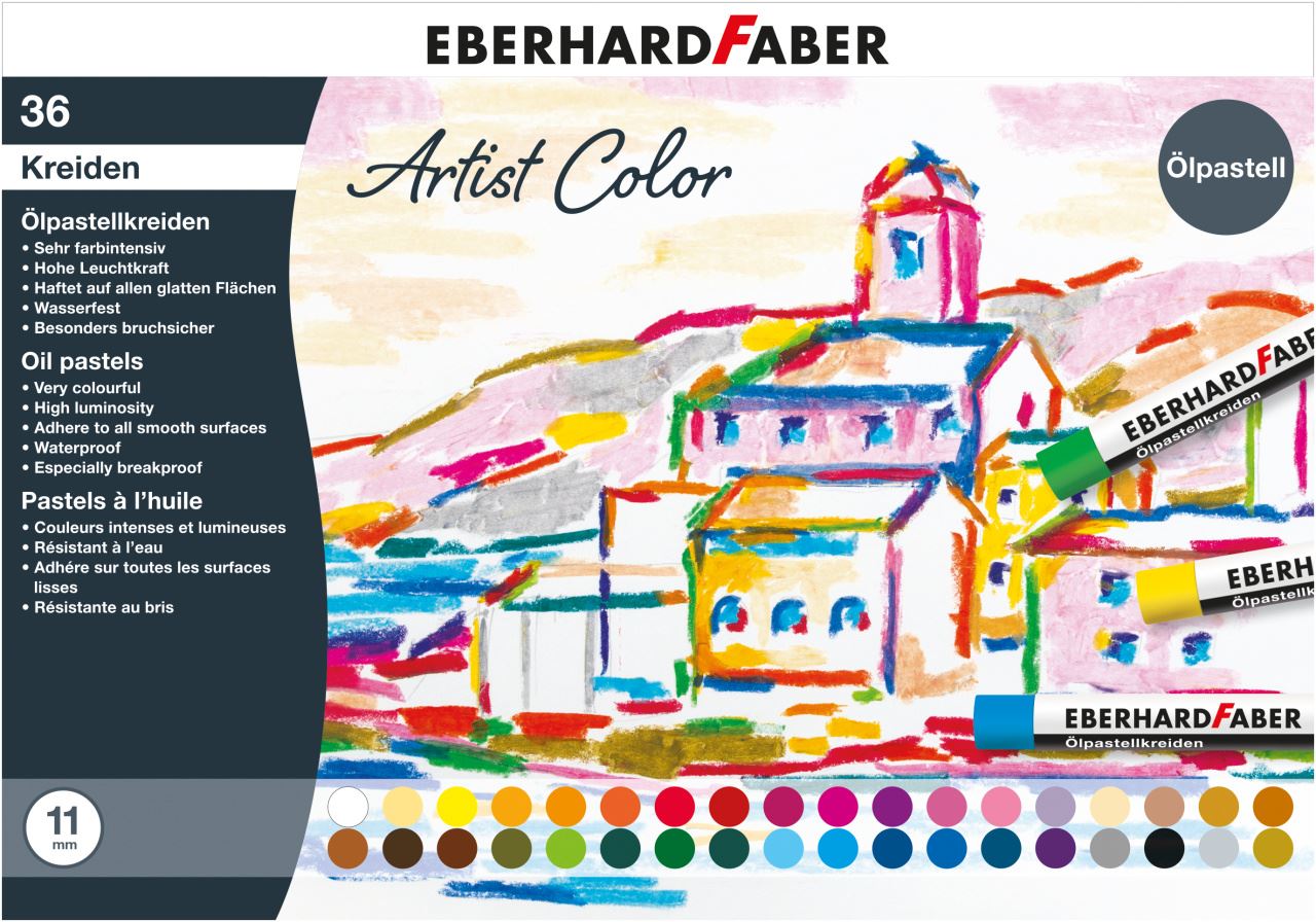 Eberhard-Faber - Artist Color Ölpastellkreiden, Kartonetui mit 36 Kreiden