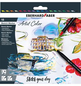 Eberhard-Faber - Artist Color Sketch Marker, Kartonetui mit 18 Farben