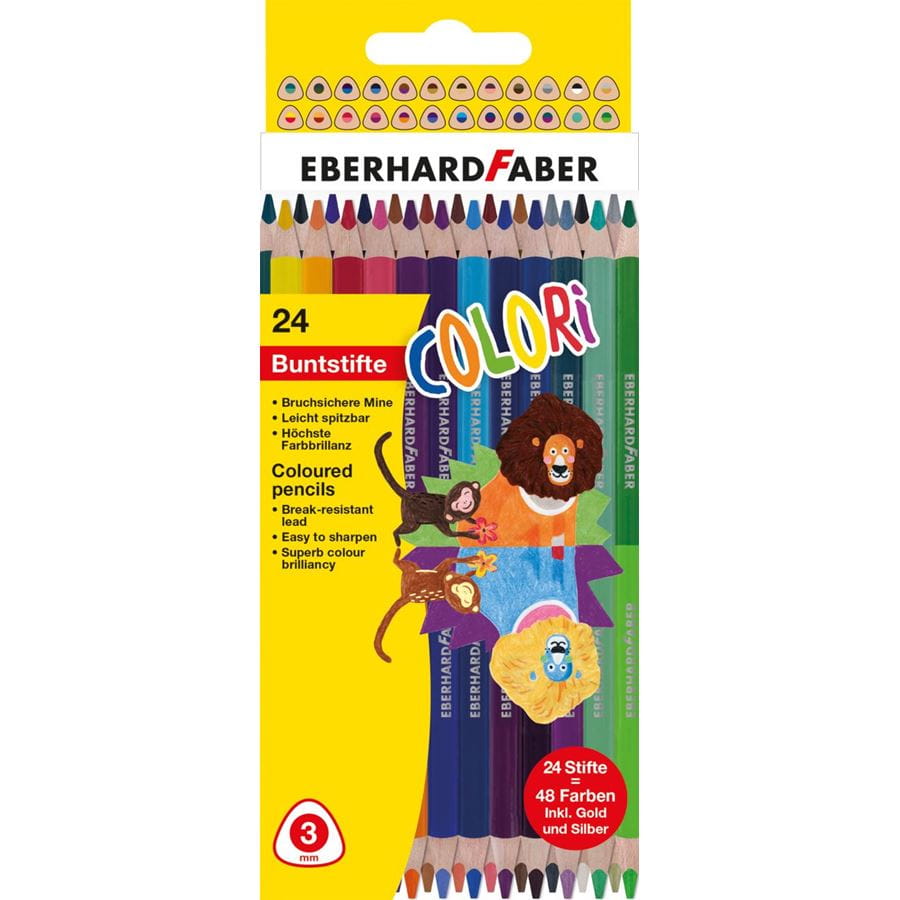 Eberhard-Faber - Colori Buntstifte Duo dreiflächig, 24er Kartonetui 48 Farben