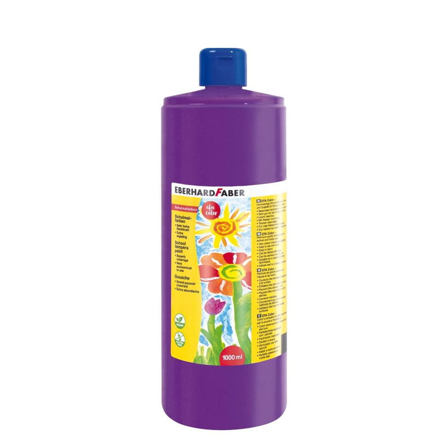 Eberhard-Faber - EFA Color Schulmalfarbe 1.000 ml Flasche, purpurviolett