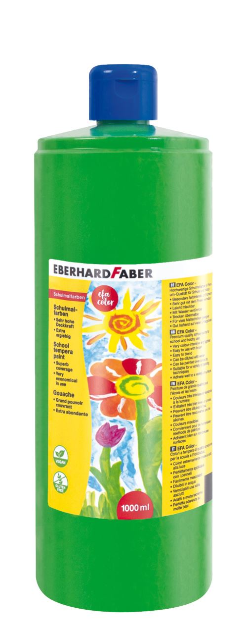 Eberhard-Faber - EFA Color Schulmalfarbe 1000 ml Flasche, laubgrün