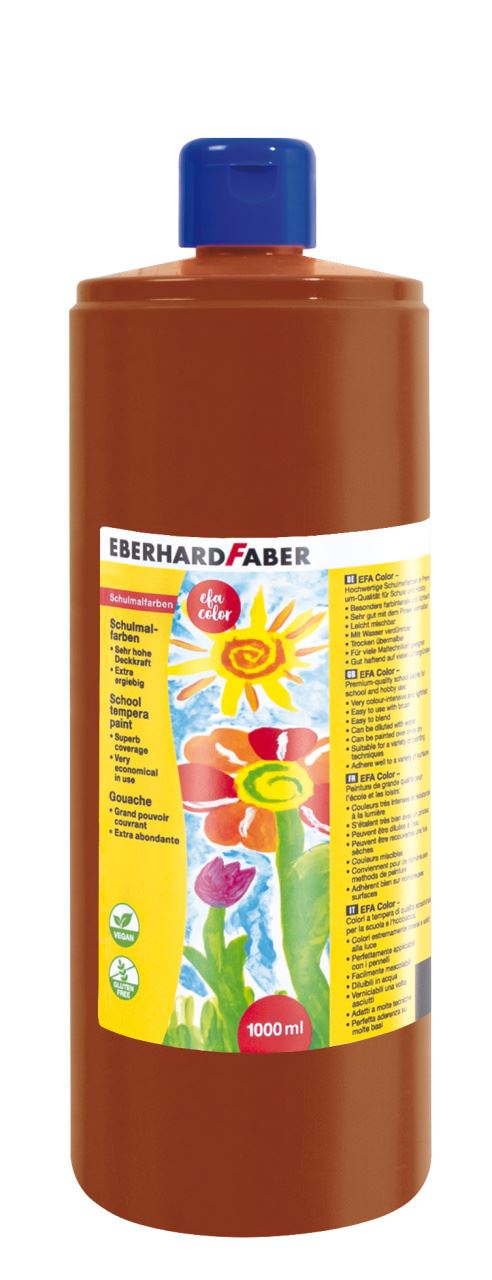 Eberhard-Faber - EFA Color Schulmalfarbe 1000 ml Flasche, venezianischrot