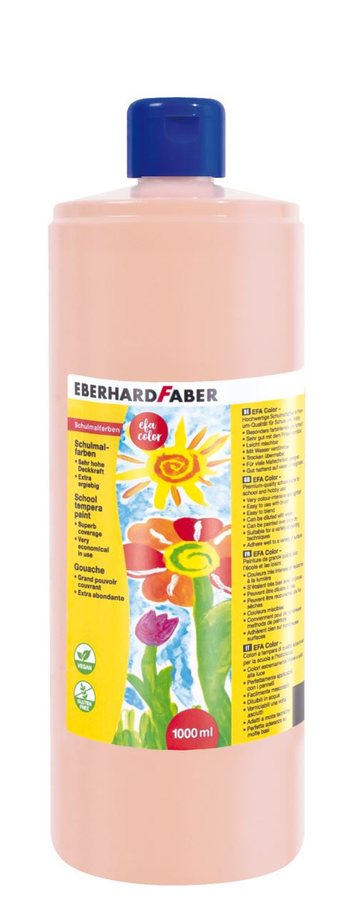 Eberhard-Faber - EFA Color Schulmalfarbe 1000 ml Flasche, beigerot