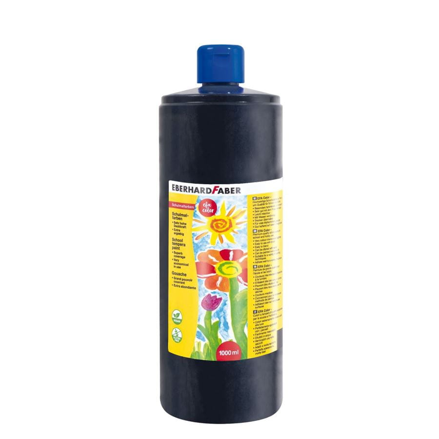Eberhard-Faber - EFA Color Schulmalfarbe 1000 ml Flasche, schwarz