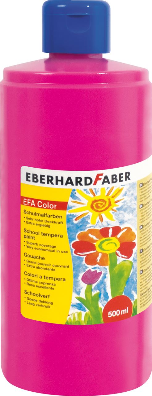 Eberhard-Faber - EFA Color Schulmalfarbe 500ml Flasche, karmin rosa