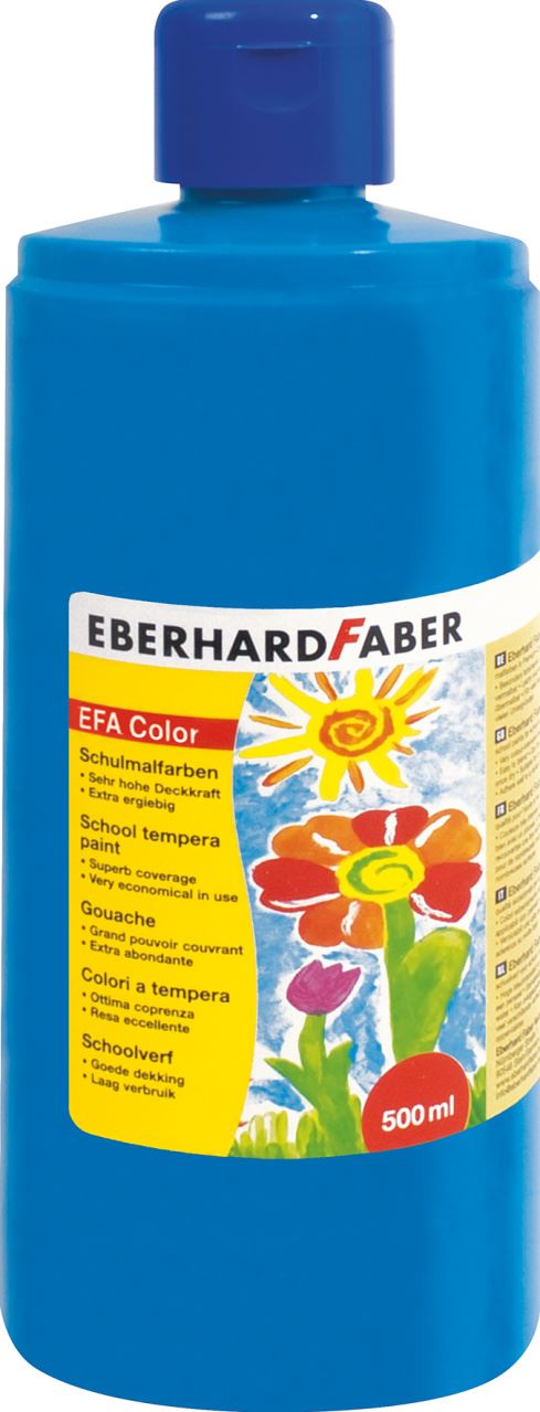 Eberhard-Faber - EFA Color Schulmalfarbe 500ml Flasche, phthaloblau