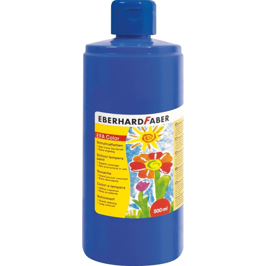 Eberhard-Faber - EFA Color Schulmalfarbe 500ml Flasche, kobaltblau