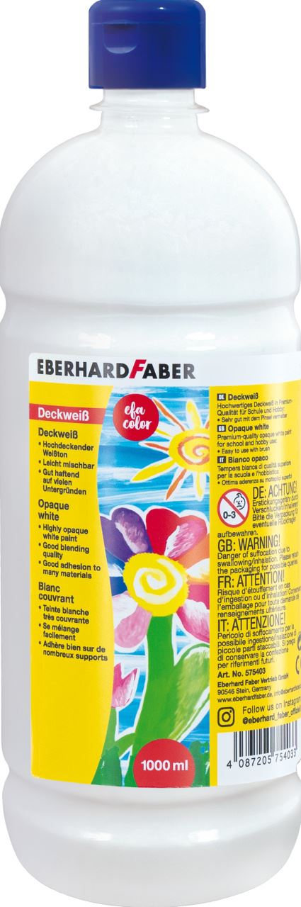 Eberhard-Faber - EFA Color Deckweiß 1.000 ml Flasche