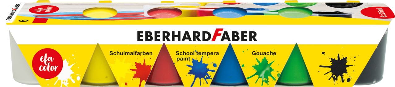 Eberhard-Faber - EFA Color Schulmalfarben 25 ml, Set mit 6 Basis-Farben