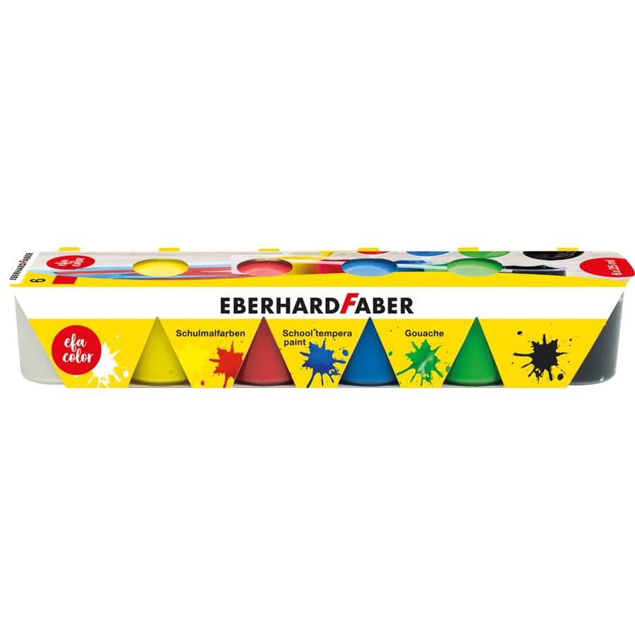 Eberhard-Faber - EFA Color Schulmalfarben 25 ml, Set mit 6 Basis-Farben