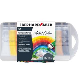 Eberhard-Faber - EFA Color Tempera 12ml Tube, Kunststoffbox mit 10 Farben