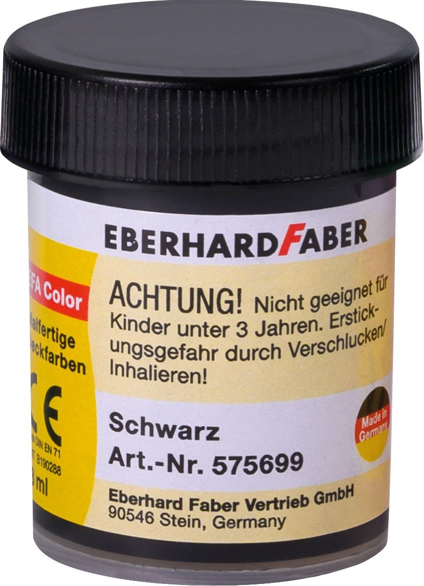 Eberhard-Faber - EFA Color Malfertige Deckfarben 18 ml Dose, schwarz