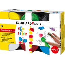Eberhard-Faber - EFA Color Fingerfarben 40 ml, Packung mit 6 Farbtöpfchen