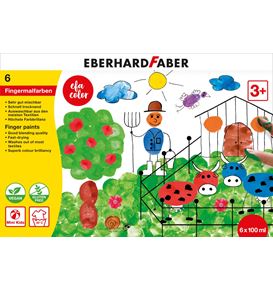Eberhard-Faber - EFA Color Fingerfarben 100 ml, Packung mit 6 Farbtöpfchen