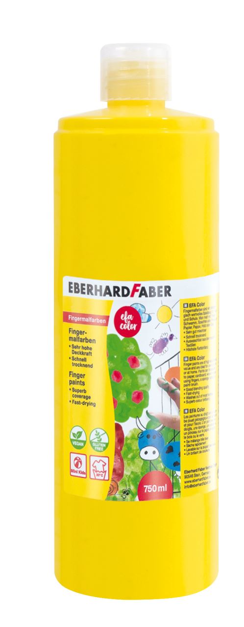 Eberhard-Faber - EFA Color Fingerfarben 750 ml Flasche, kadmiumgelb