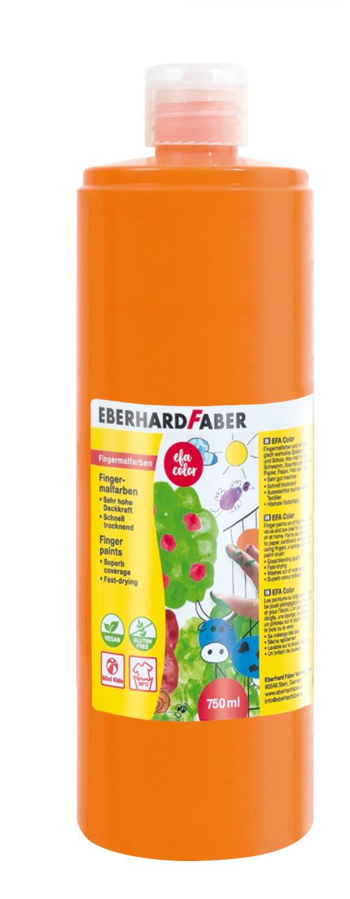 Eberhard-Faber - EFA Color Fingerfarben 750 ml Flasche, kadmiumorange