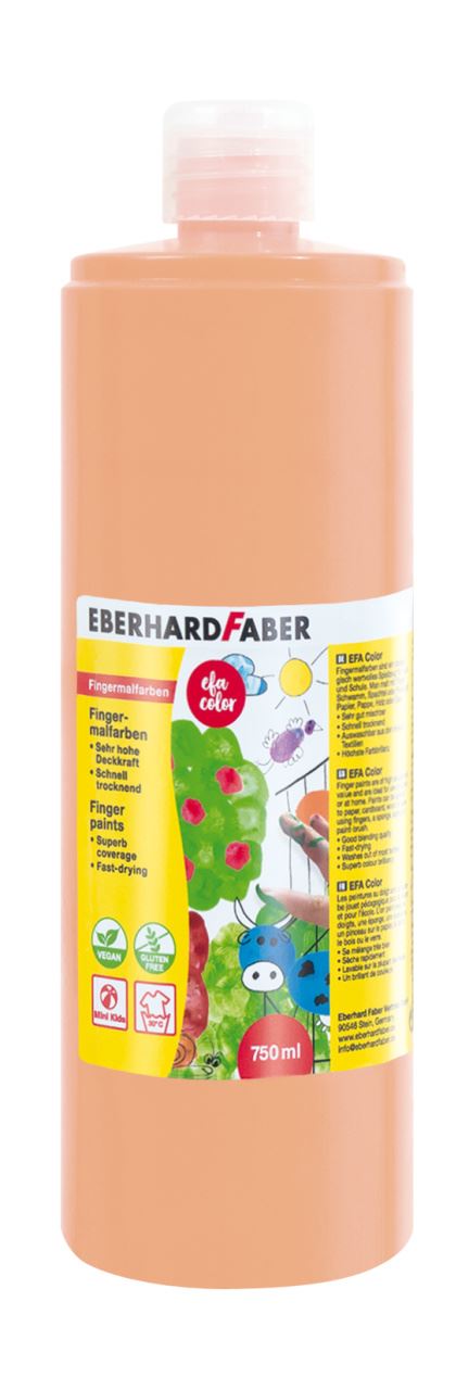 Eberhard-Faber - EFA Color Fingerfarben 750 ml Flasche, beigerot
