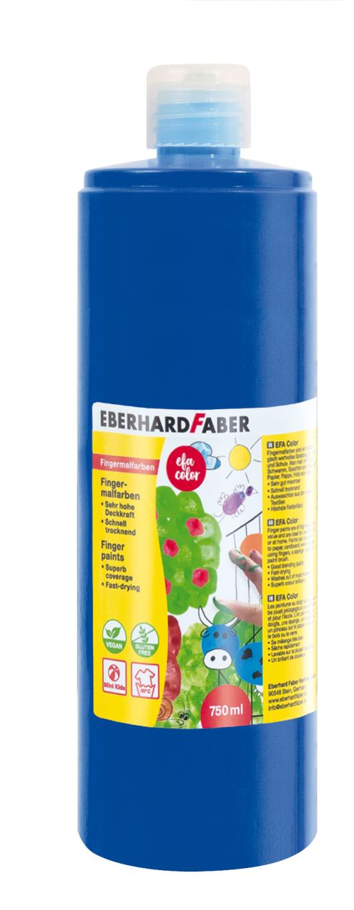 Eberhard-Faber - EFA Color Fingerfarben 750 ml Flasche, kobaltblau