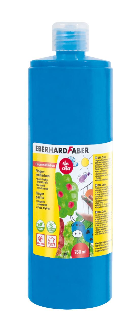 Eberhard-Faber - EFA Color Fingerfarben 750 ml Flasche, phthaloblau