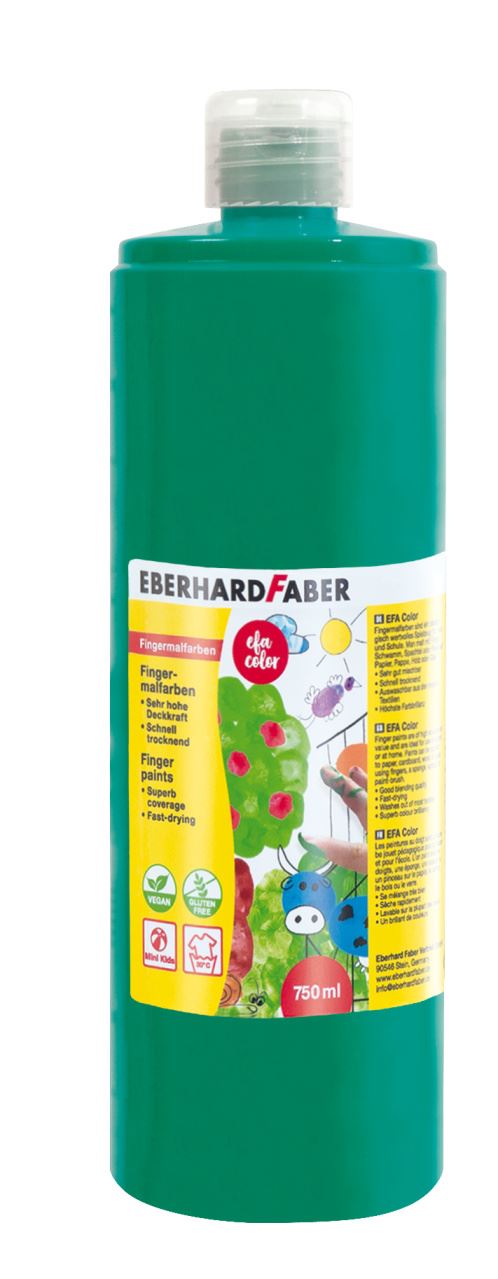 Eberhard-Faber - EFA Color Fingerfarben 750 ml Flasche, kobaltgrün