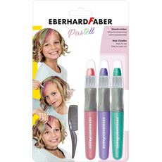 Eberhard-Faber - Haarkreide Pastell, Set mit 3 Farben + Haarkamm