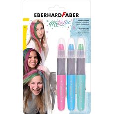 Eberhard-Faber - Haarkreide Metallic, Set mit 3 Farben + Haarkamm