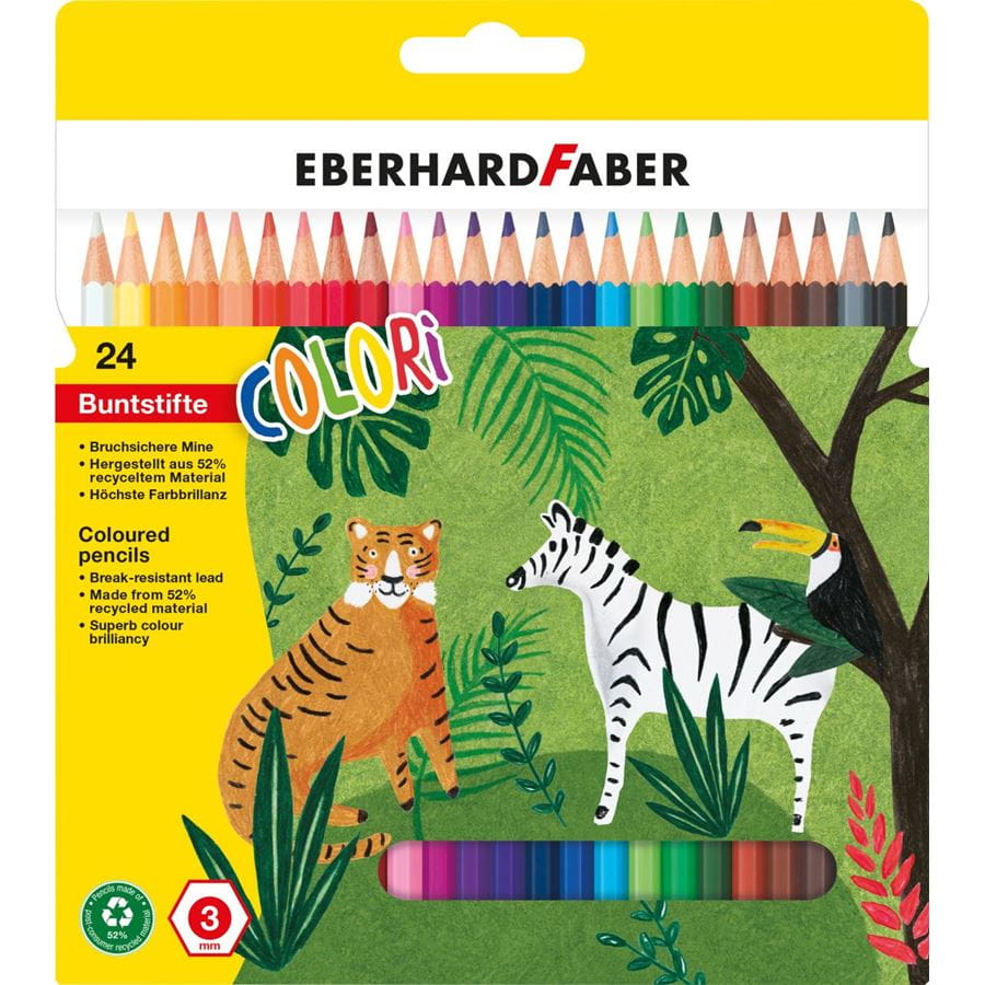 Eberhard-Faber - Colori Buntstifte hexagonal, Kartonetui mit 24 Farben