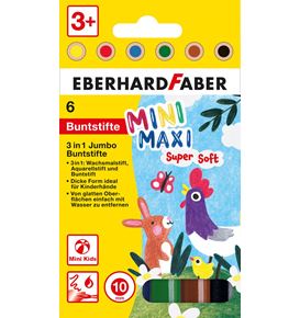 Eberhard-Faber - Jumbo Buntstift MiniMaxi 3in1 6er Etui