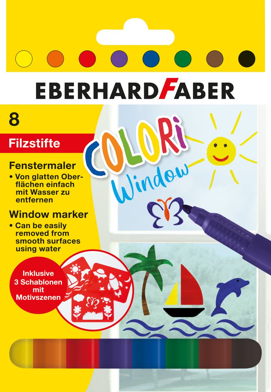 Eberhard-Faber - Window Marker 8er Etui inklusive Schablonen