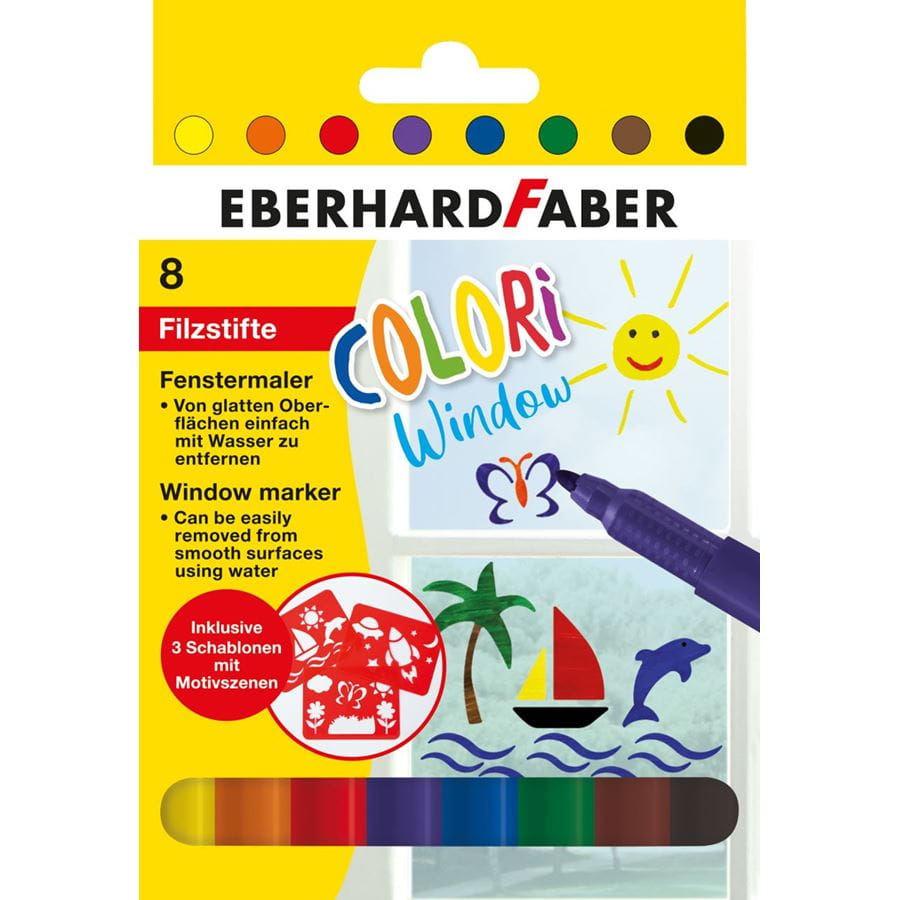 Eberhard-Faber - Window Marker 8er Etui inklusive Schablonen