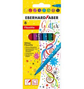 Eberhard-Faber - Glitzer Filzstifte, Kartonetui mit 8 Farben