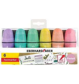 Eberhard-Faber - Pastell Mini Textmarker, Etui mit 6 Farben