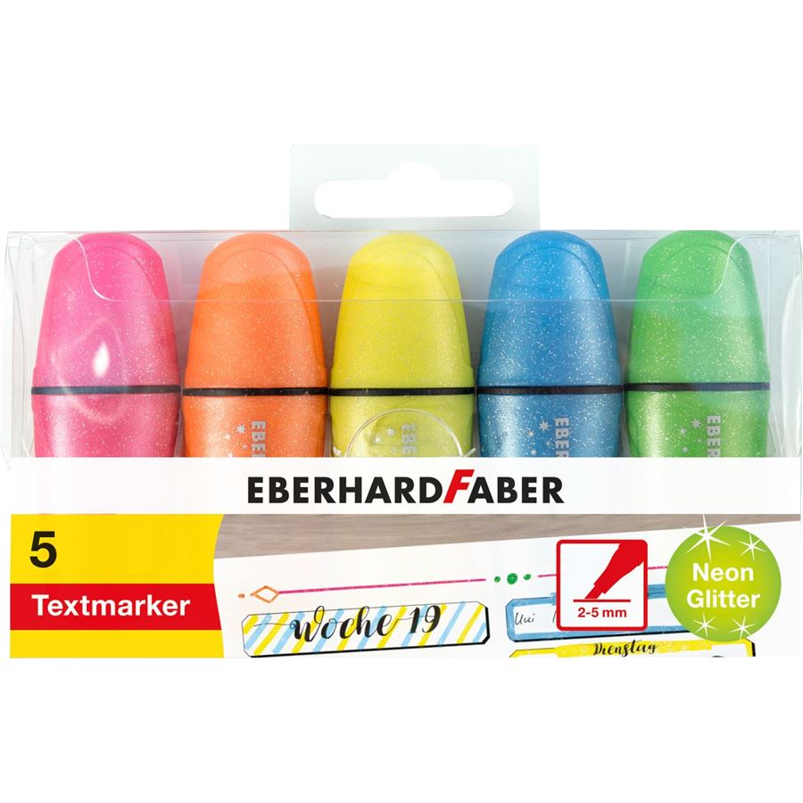 Eberhard-Faber - Textmarker Mini Glitzer neon 5er Etui