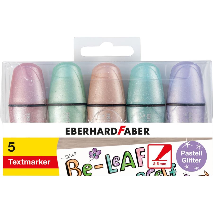 Eberhard-Faber - Textmarker Mini Glitzer pastell 5er Etui