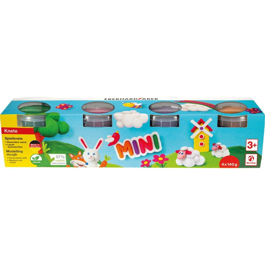 Eberhard-Faber - Mini Kids Spielknete Sonderfarben, Set mit 4 Farben