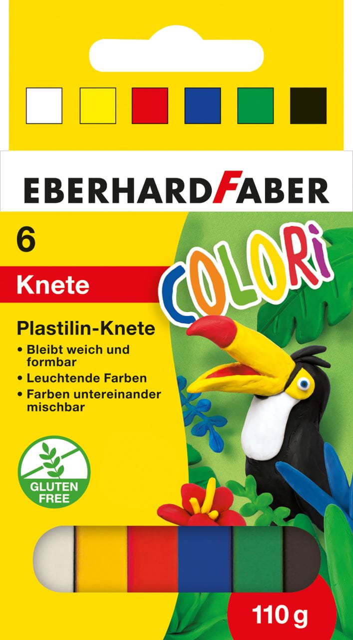 Eberhard-Faber - Colori Plastilin-Knete, Kartonetui mit 6 Farben