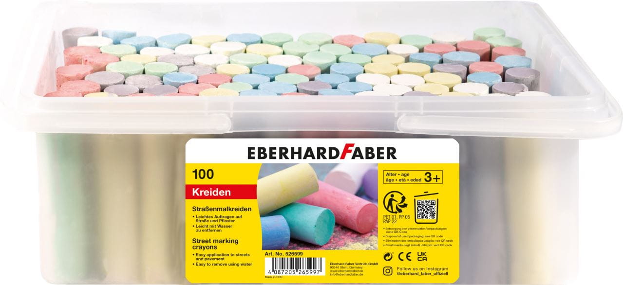 Eberhard-Faber - Straßenmalkreiden, Eimer mit 100 Kreiden