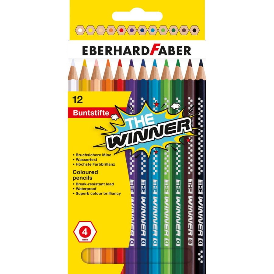 Eberhard-Faber - THE Winner Buntstifte, Kartonetui mit 12 Farben