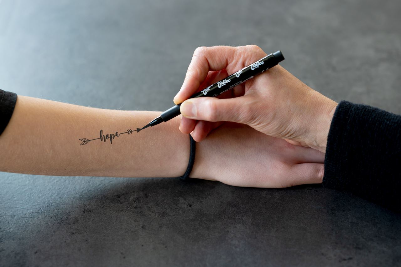 Eberhard-Faber - Tattoostifte Set "Skinlettering", Etui mit 4 Stiften
