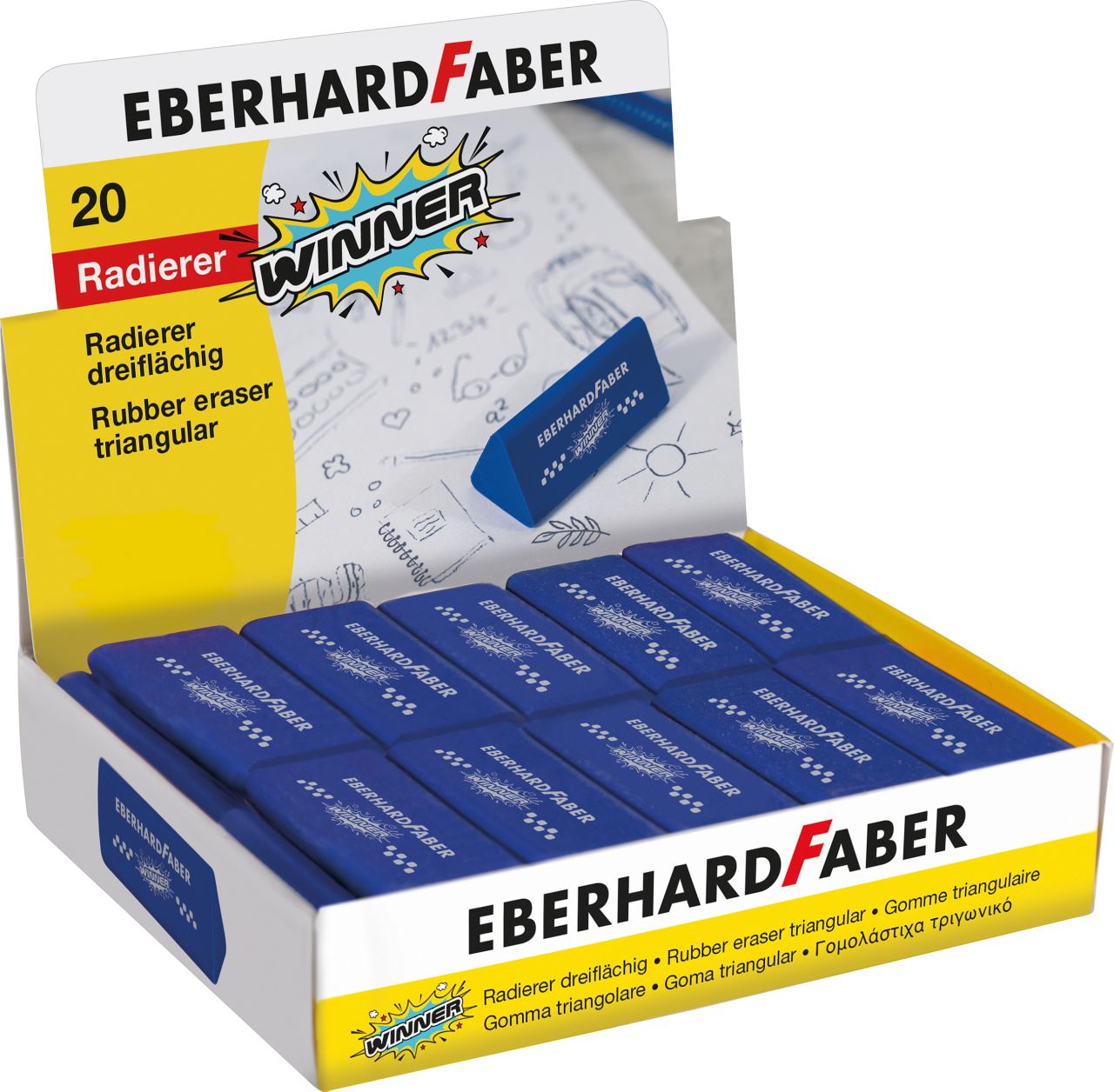 Eberhard-Faber - Radierer Winner blau dreiflächig