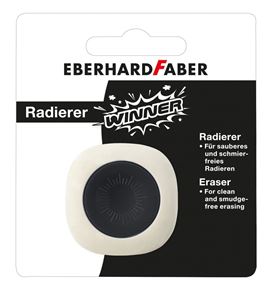 Eberhard-Faber - Winner Radierer schwarz/weiß, 1 Radierer auf Blisterkarte