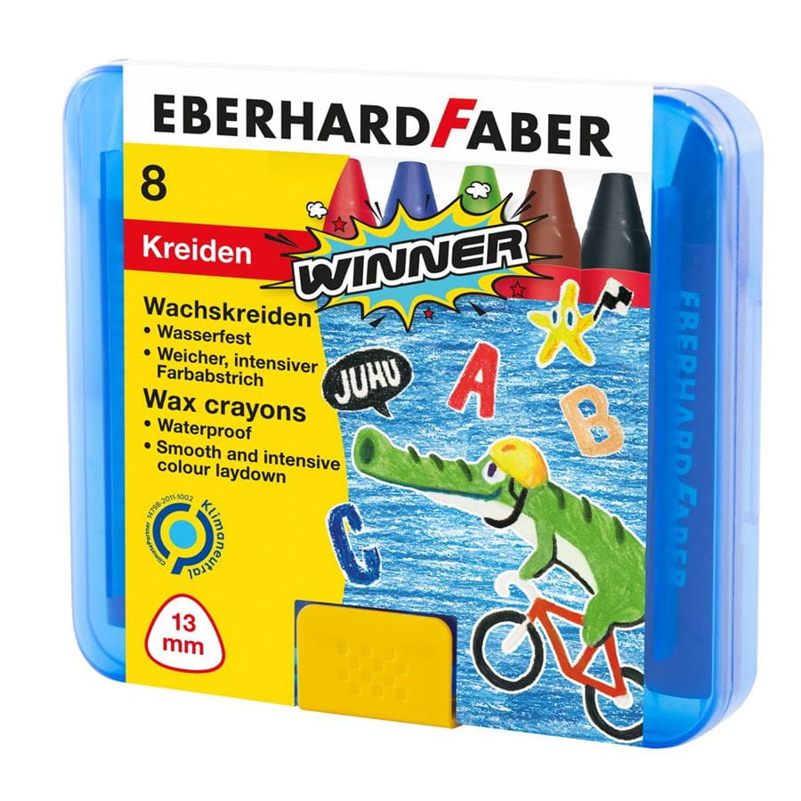 Eberhard-Faber - Winner Wachsmalkreiden dreiflächig 8er Kunststoffbox