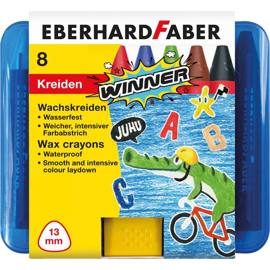 Eberhard-Faber - Winner Wachsmalkreiden dreiflächig 8er Kunststoffbox